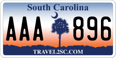 SC license plate AAA896