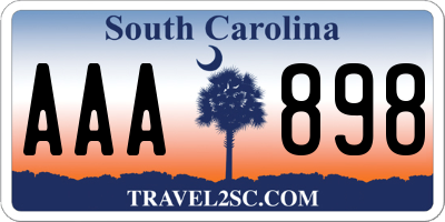 SC license plate AAA898