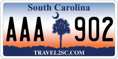 SC license plate AAA902