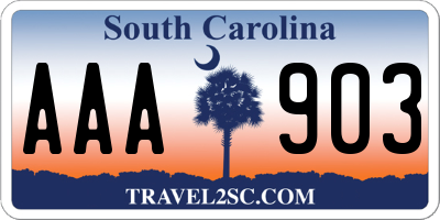 SC license plate AAA903