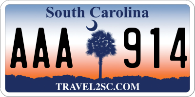 SC license plate AAA914