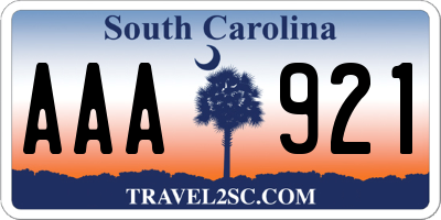 SC license plate AAA921