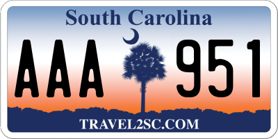 SC license plate AAA951