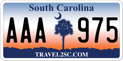 SC license plate AAA975