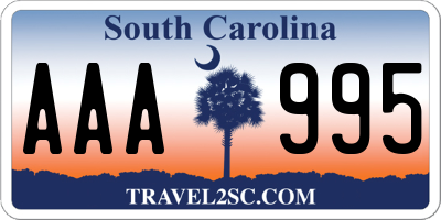 SC license plate AAA995