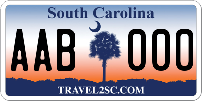 SC license plate AAB000