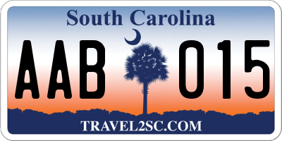 SC license plate AAB015