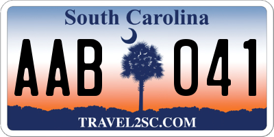 SC license plate AAB041