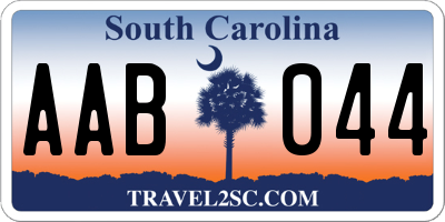 SC license plate AAB044