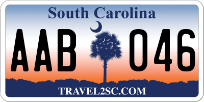 SC license plate AAB046