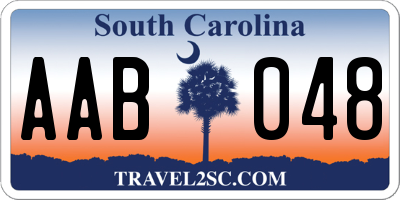 SC license plate AAB048