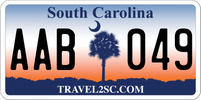 SC license plate AAB049