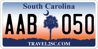 SC license plate AAB050