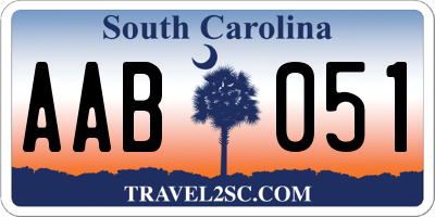 SC license plate AAB051