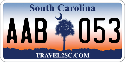 SC license plate AAB053