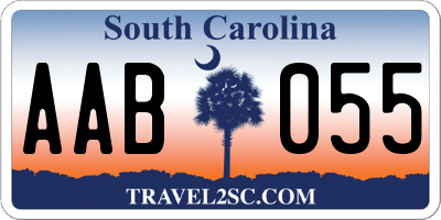 SC license plate AAB055