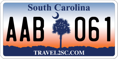 SC license plate AAB061