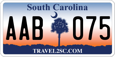 SC license plate AAB075