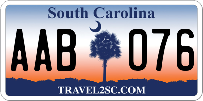 SC license plate AAB076