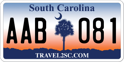 SC license plate AAB081