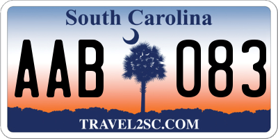 SC license plate AAB083