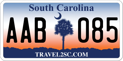 SC license plate AAB085