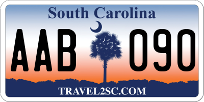 SC license plate AAB090