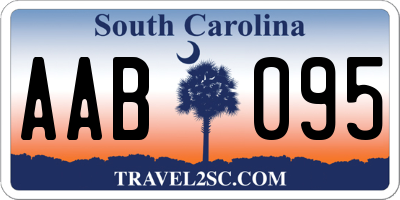 SC license plate AAB095