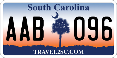 SC license plate AAB096