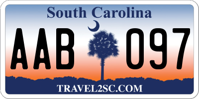 SC license plate AAB097