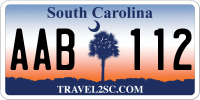 SC license plate AAB112