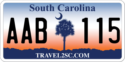 SC license plate AAB115