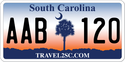 SC license plate AAB120