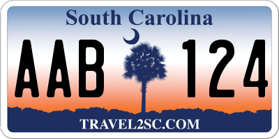 SC license plate AAB124