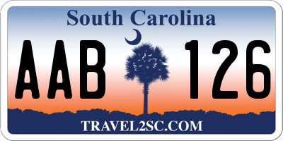 SC license plate AAB126