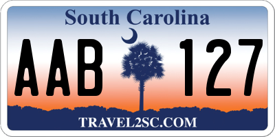 SC license plate AAB127