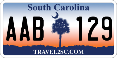SC license plate AAB129