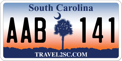 SC license plate AAB141