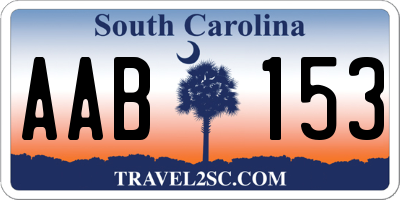 SC license plate AAB153