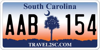 SC license plate AAB154