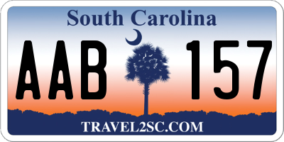 SC license plate AAB157