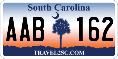 SC license plate AAB162