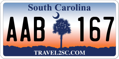 SC license plate AAB167