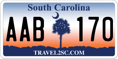 SC license plate AAB170