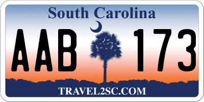 SC license plate AAB173