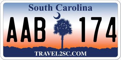 SC license plate AAB174