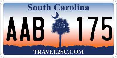 SC license plate AAB175