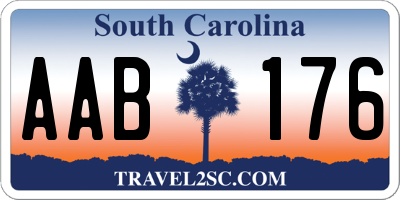 SC license plate AAB176