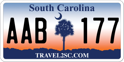 SC license plate AAB177