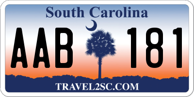SC license plate AAB181
